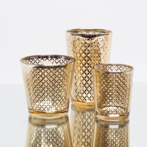 richland gold lattice glass holder medium set of 6