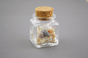Mini Glass Bottle Square with Cork 1.4oz (Pack of 24)