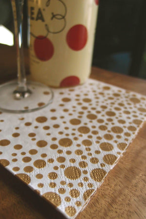 sparkling gold dots napkins