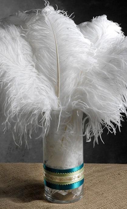 12 White Ostrich Feathers  9-13in