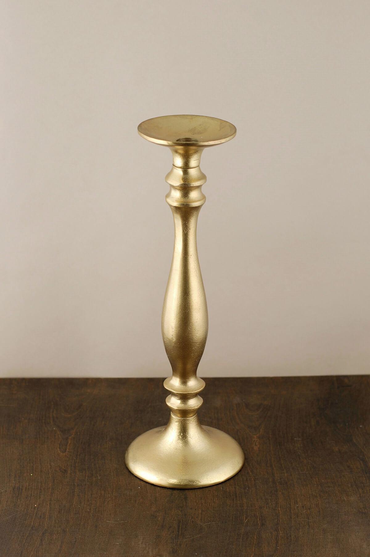 Pillar Candle Holder Gold 15.5in