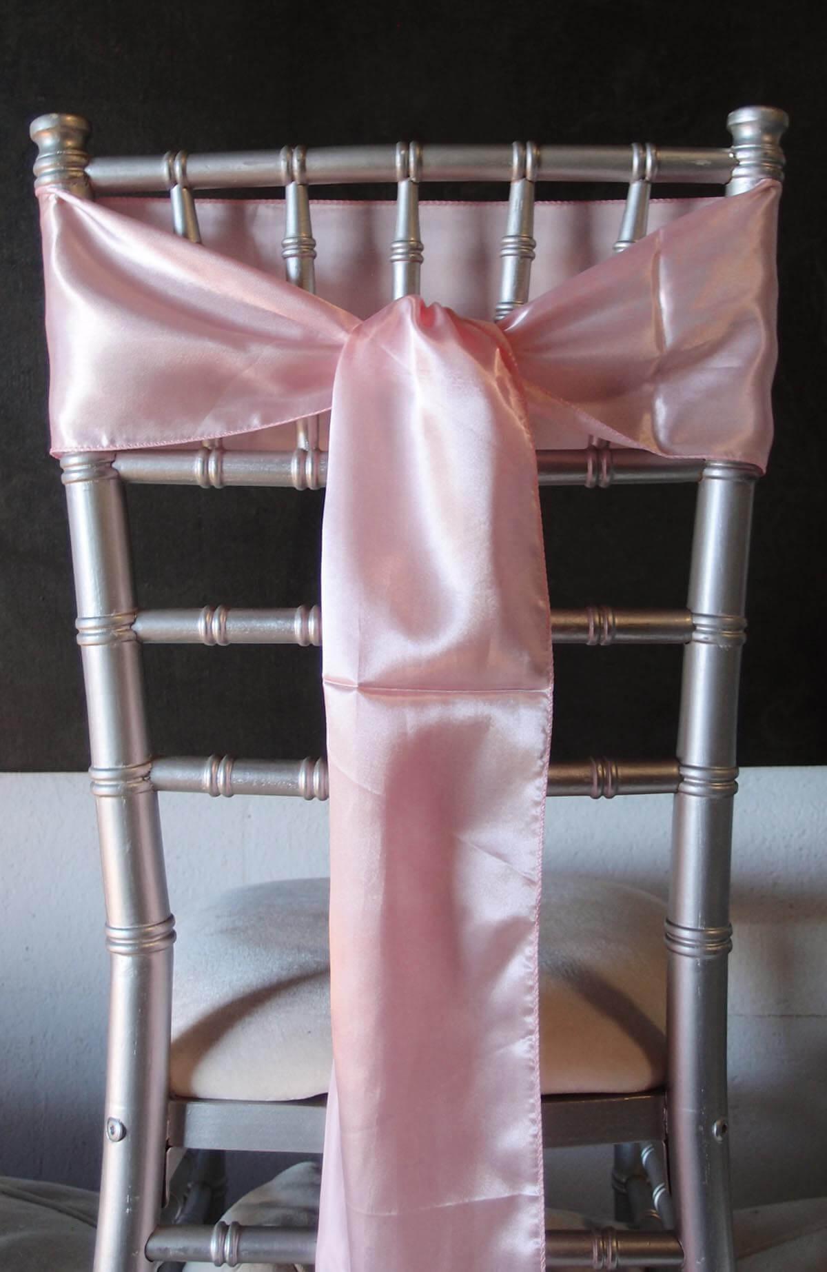 10 Pink Satin Chair Sashes  6x106