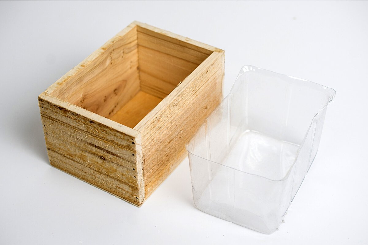 wood planter boxes 4x6in natural