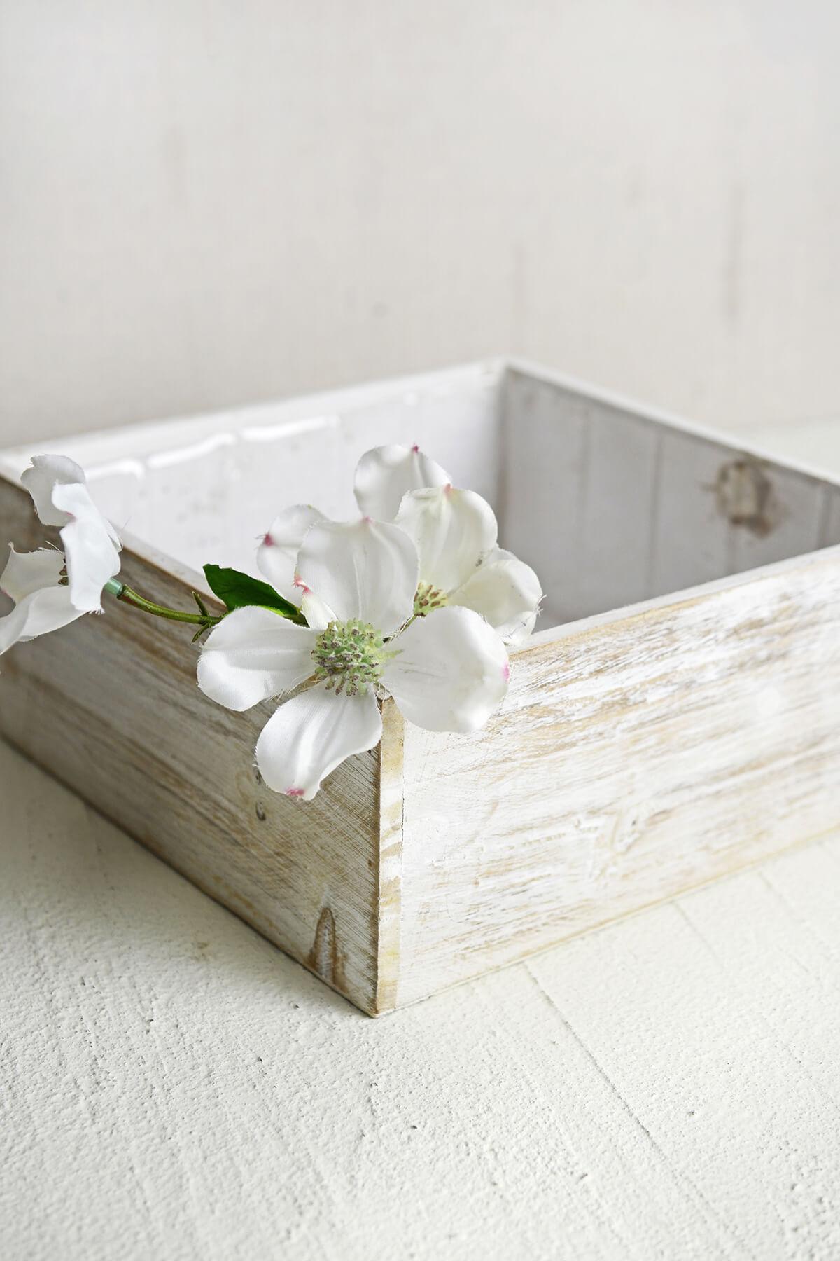 white wood square planter box 9x9