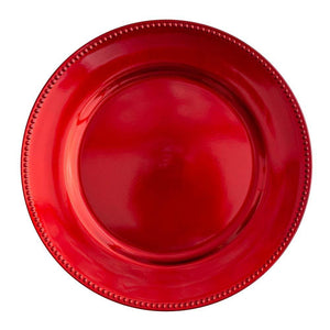 richland beaded charger plate 13 red set of 48