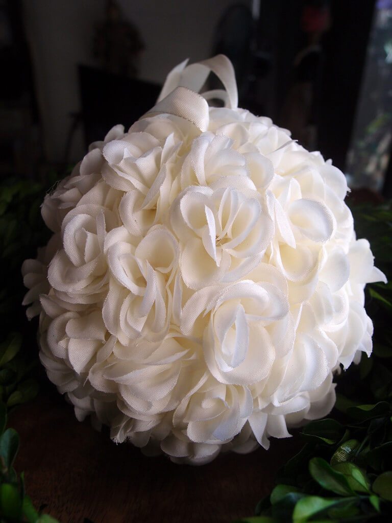 White Rose 6" Pomander Kissing Ball