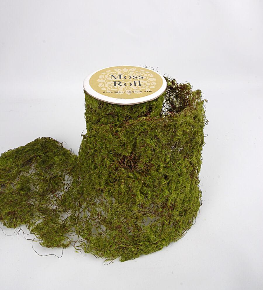 Faux Moss Leaf and Twig Mat 16x36