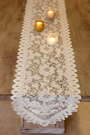lace table runners ivory 13 x 120in
