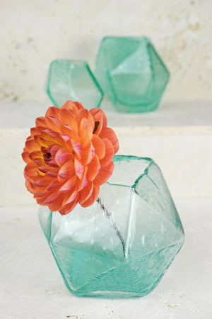 geo glass bud vase 6 5
