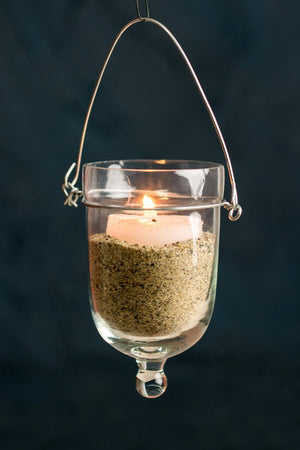 Hanging Candle Holder (set of 6)  Clear Glass