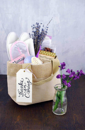 natural burlap bag with handles 8 wedding welcome bag 7x4x8 5in