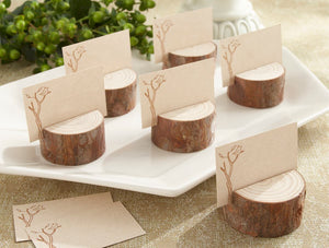 4 Tree Branch Place Card Holders with Cards